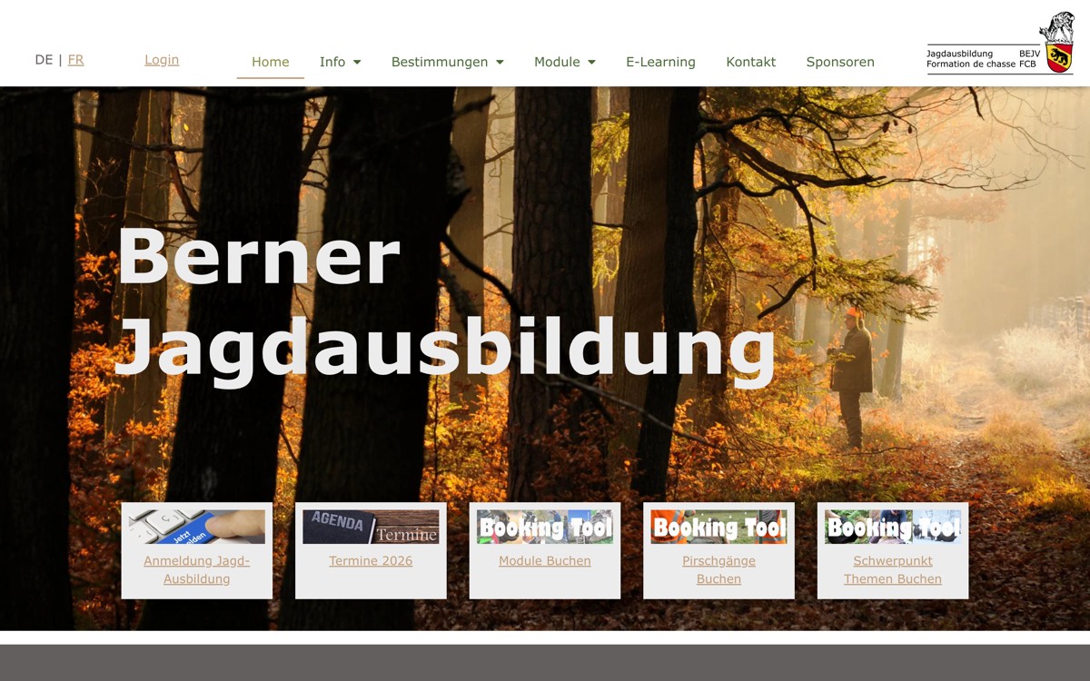 Screenshot jagdausbildung-bejv.ch