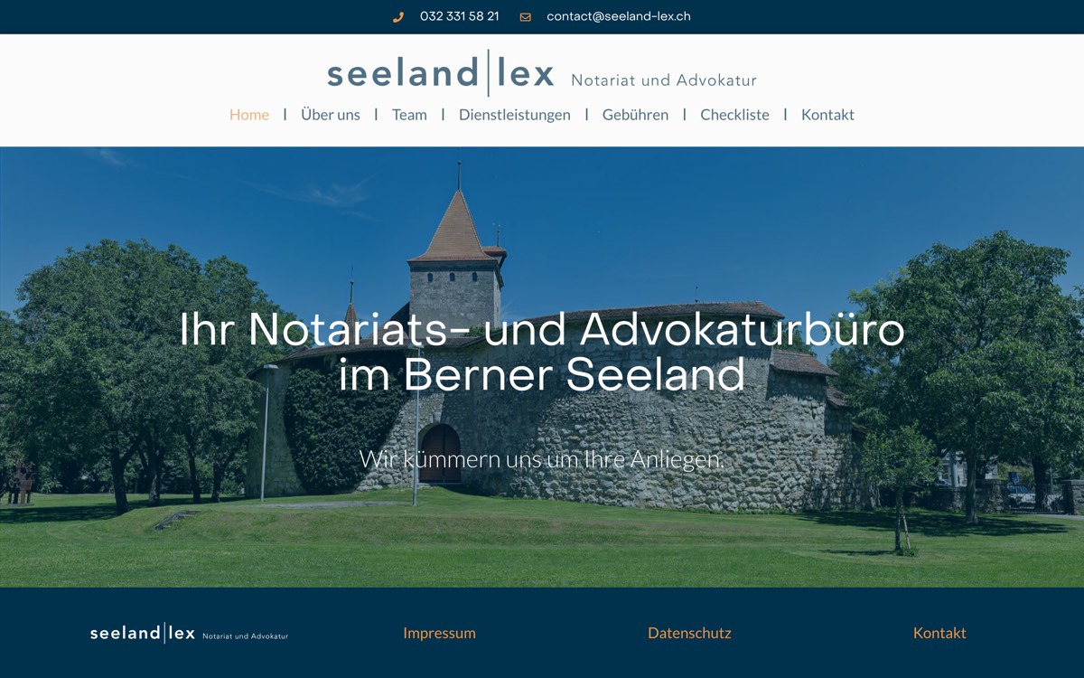 Screenshot seeland-lex.ch